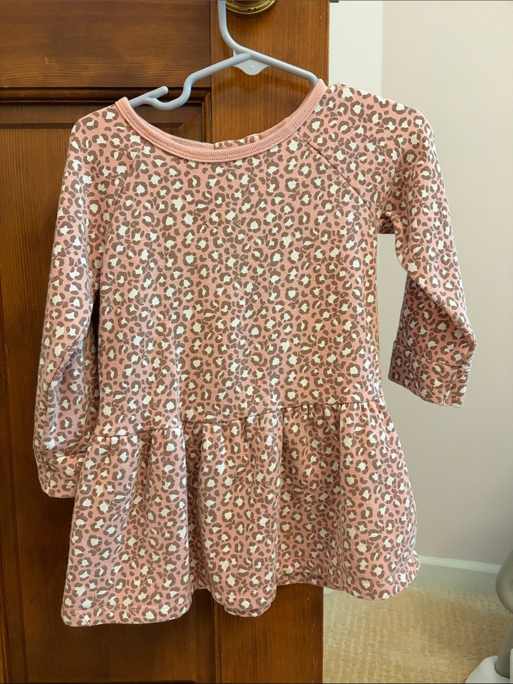 Baby Boden Pink Leopard Sweatshirt Dress
